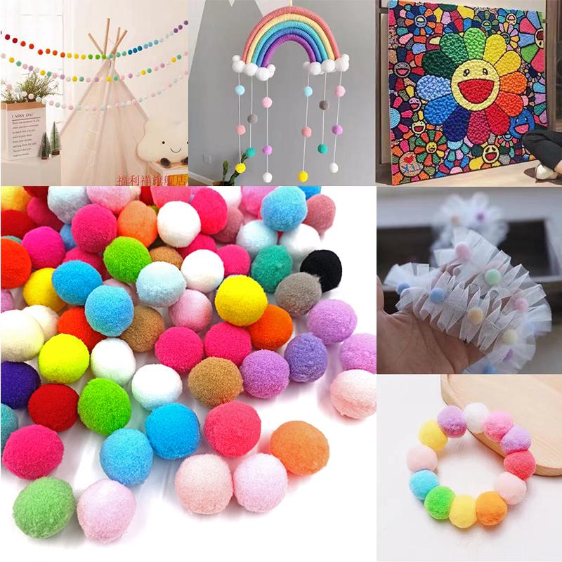 Soft 18/25mm Jewelry Accessories Kids Toy Multicolor Sewing Craft Fluffy Ball Plush Ball DIY Handmade Material Clothing Decoration Pompom Accessories
