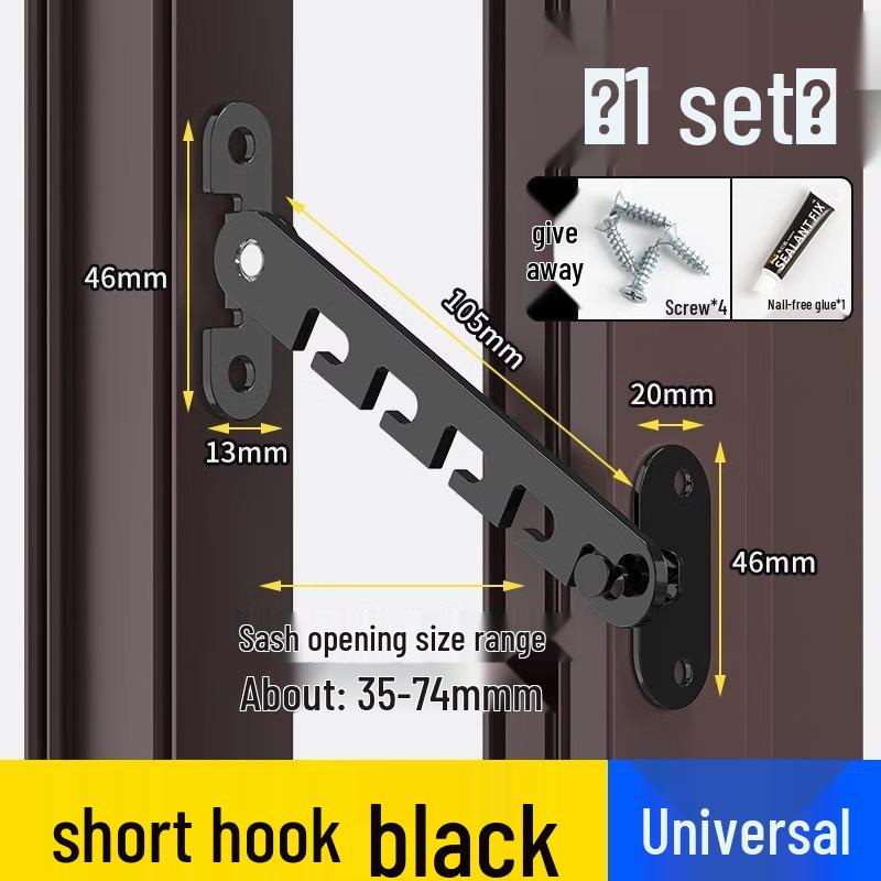 Детский замок безопасности для дверей и окон - Ветрозащитная поддержка и защелка из стали и алюминиевого сплава