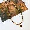 Gothic 2025 Autumn Natural Stone Beaded Necklace Clavicle Chain