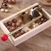 Adjustable Nut Sheller Cracker Tool with Wooden Base Plate for Walnuts Almonds Pecans Stainless Steel Lever Nut Opener for Hazelnuts Macadamia