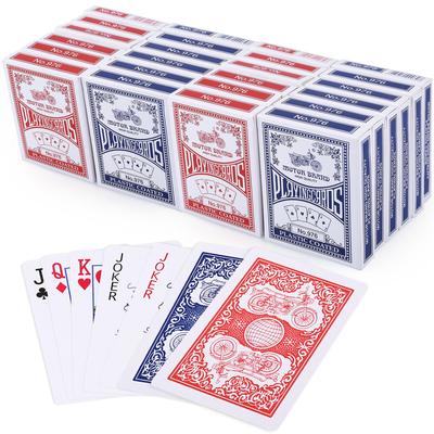 LotFancy 24 пары игральных карт, стандартный индекс размера Bulk Poker 12 синих и 12 красных для карт Canasta, карты для покера казино, блэкджек, Euchre,