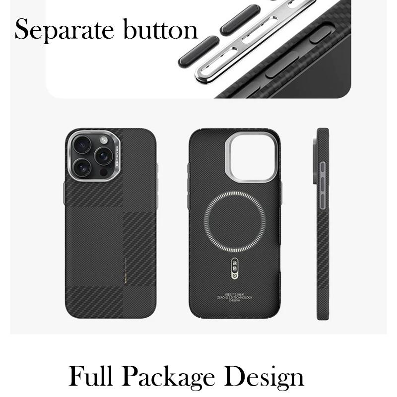 DEFENSE Magnetic Original Case For iPhone 16 Pro Max Carbon Fiber Back Cover Case for iPhone 16 Pro
