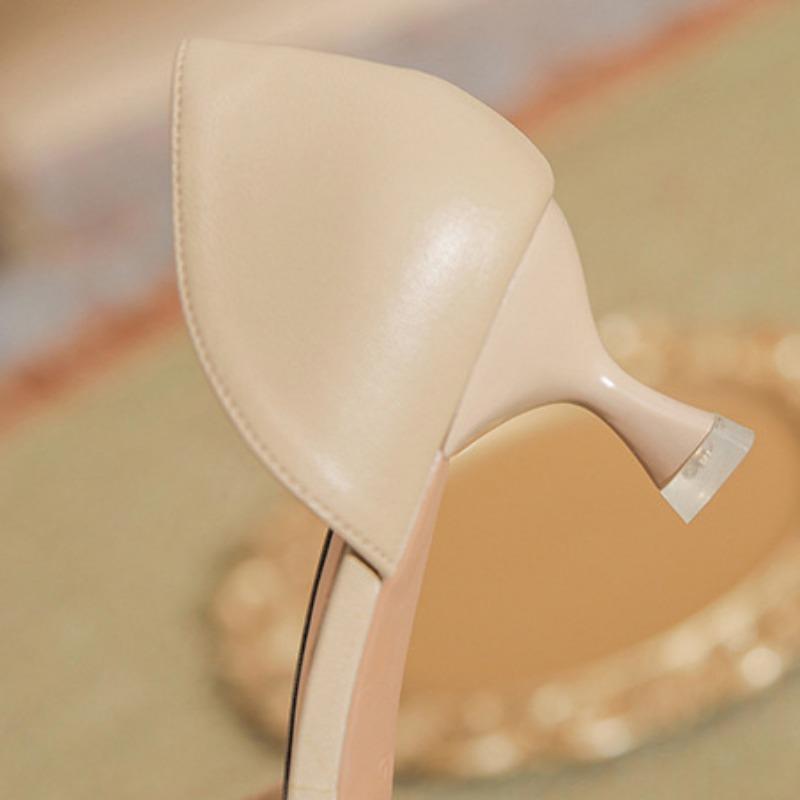 Летние женские туфли из полой кожи с плетением Temperament, освежающие туфли на высоком каблуке с острым носком Stiletto Temperament Single Shoes