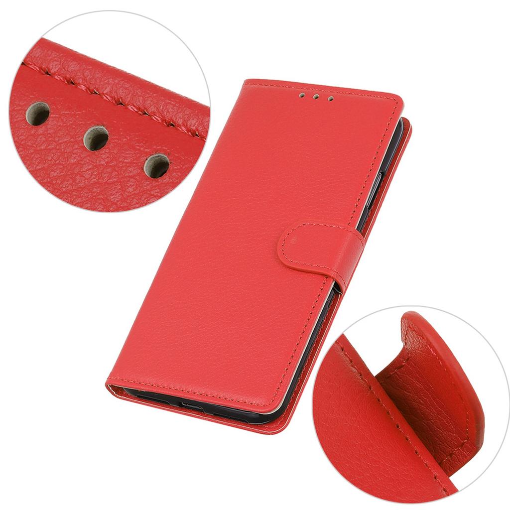 For Motorola Edge 50 5G Wallet Case PU Leather Phone Cover Litchi Texture