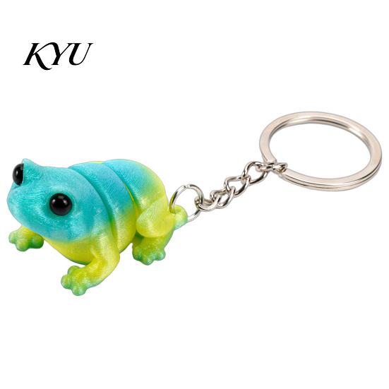 Animal Shaped Key Chains 3D Printed Articulated Frog Keychain, Pendant Backpack Accessory, Keychain Bag Charm with Ring, Gift for Fog Lovers