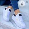 Fashion Casual Leather Shoes 2024 New Butterfly Decoration Round Toe Lace Up Women Vulcanized Shoes Fashion Non-slip Thick Sole Sneakers
