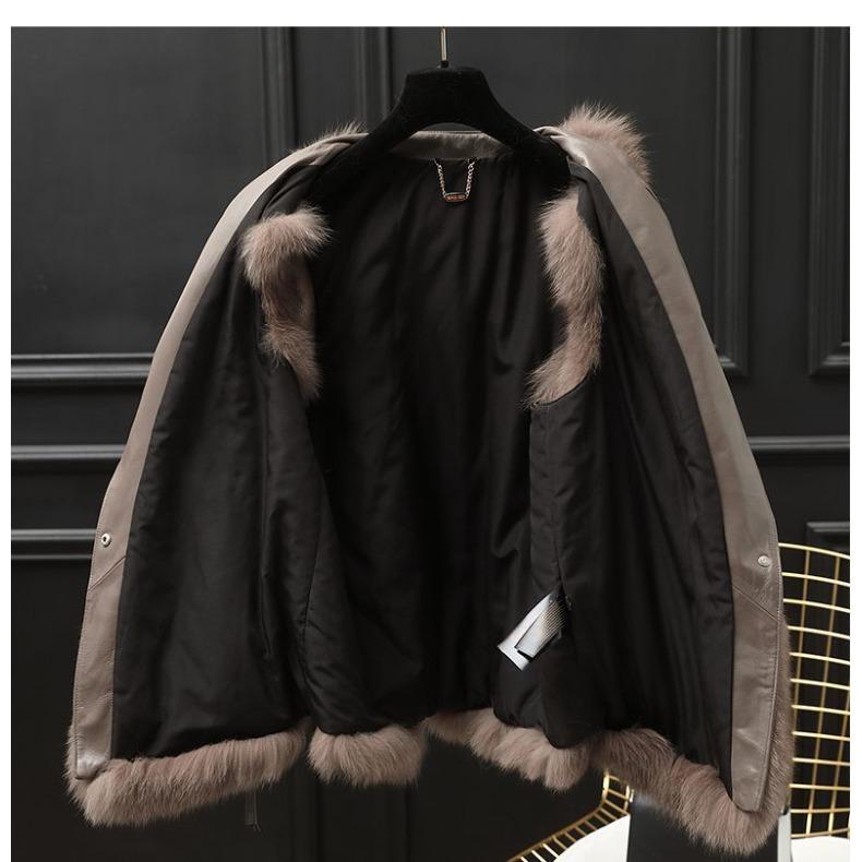 Женская зимняя короткая куртка из искусственного меха лисы на зиму и осень