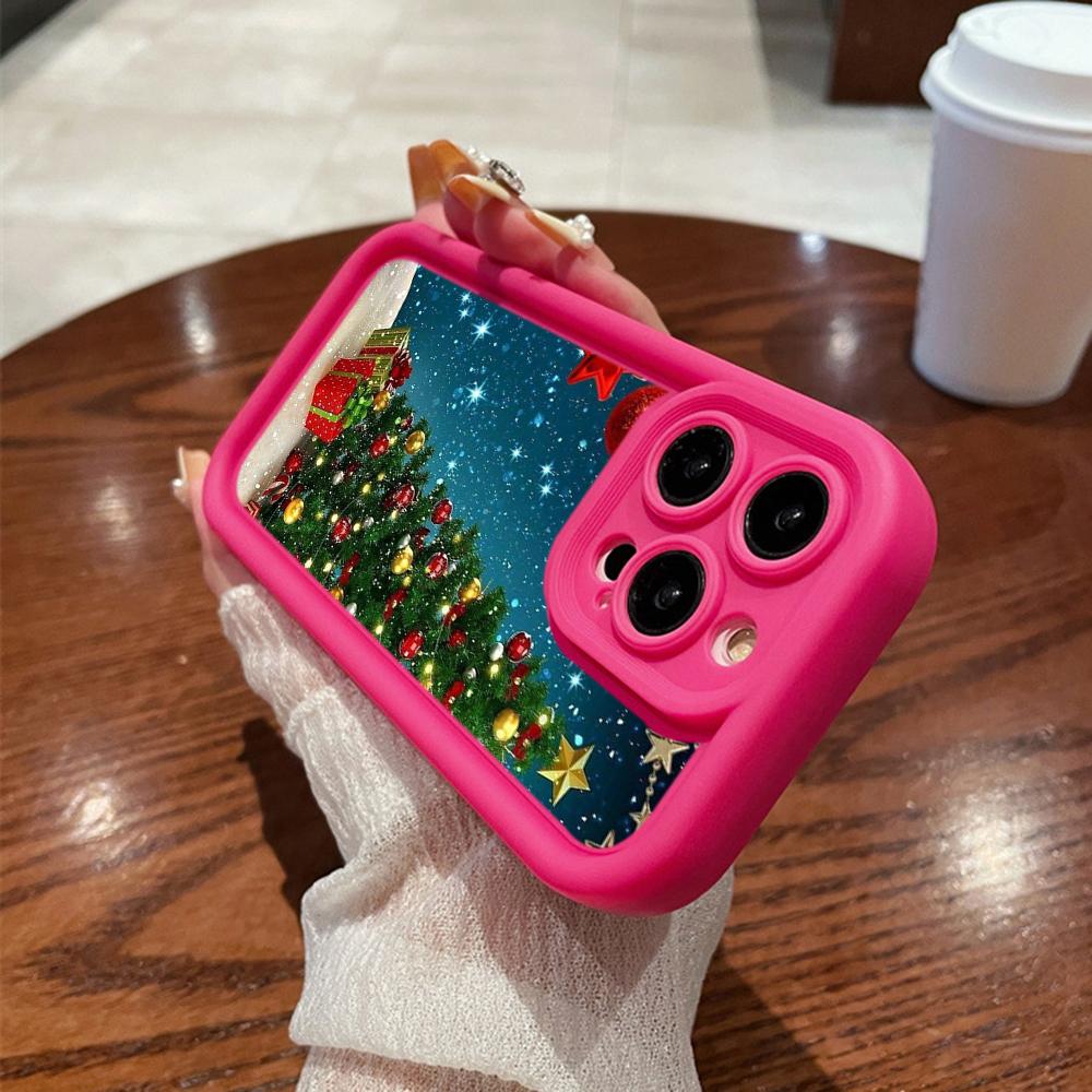 N117 Новогодние Счастливого Рождества арт Мягкие чехлы для телефонов Angel Eyes для iPhone 16 15 14 13 11 Pro Max 8 7 6s Plus 12 mini XR XS Max SE Противоударный чехол