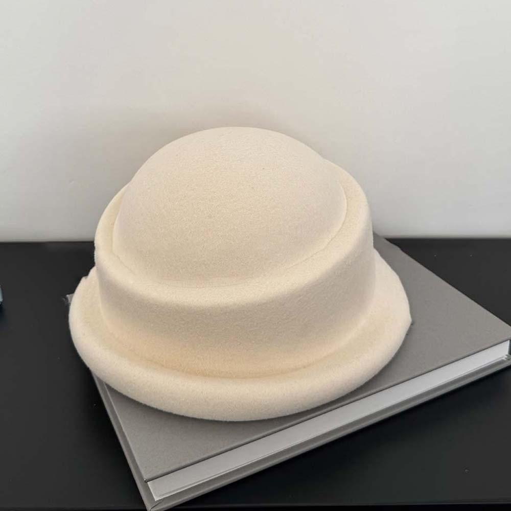 Versatile British Top Hat Beret Woolen Formal Hat Princess Hat Woolen Rolled Edge Cap Fashion Show