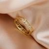 Cute Star Moon Jewelry Charm Gold Color Hollow Wedding Rings For Women Dainty Bride Cubic Zirconia Engagement Thin Ring