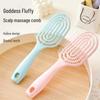 Fluffy Hair Curved Massage Comb with Long Handle for Curly Hair