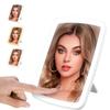 Coollooda LED Makeup Tabletop Mirror with USB 3 Color Touch Panel Adjustable Adjustable Actress Stand Suitable for Travel and Bedroom Use Mirror,
