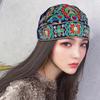 Fashionable Ethnic Style Embroidered Cotton and Linen Hairband Mother's Headscarf Hat Dragon and Phoenix Embroidered Hair Cap Headband for Women