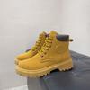 Ботинки Martin ретро локомотив женские осенние универсальные большие желтые ботинки в британском стиле кожаные короткие ботинки на толстой подошве