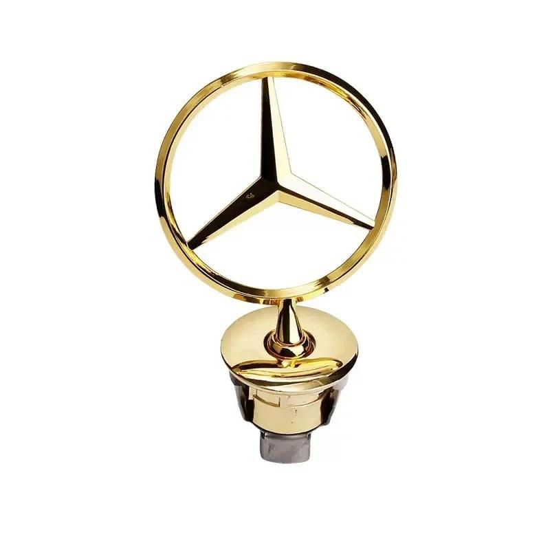 C200 E200 New 2025 For Mercedes Benz Star Bonnet - Badge for Car Hood Front Chrome Logo Hood Marking for Benz C E S Class W204 W
