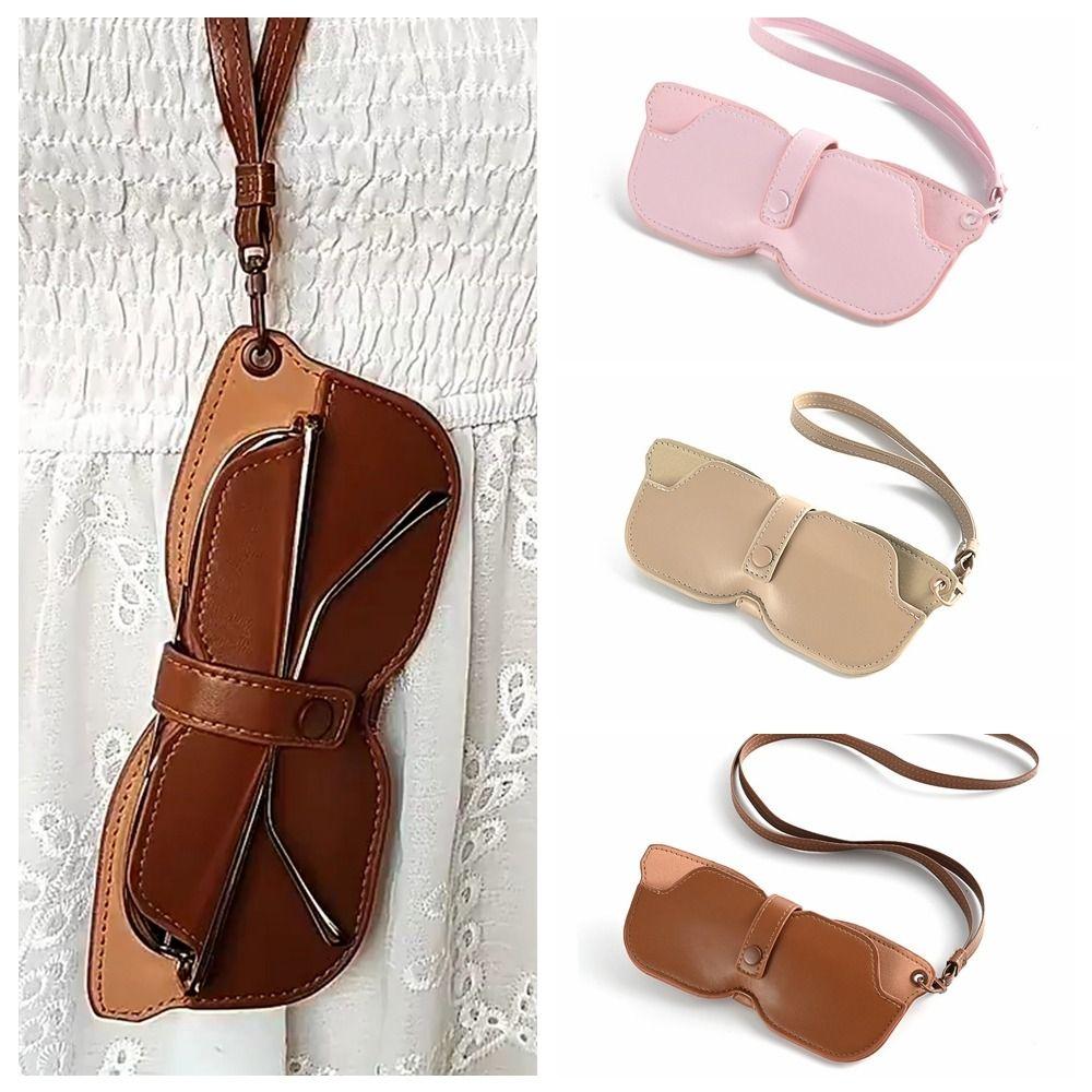 Portable Sunglasses Storage Clip Solid Color Eyeglasses Case  Sunglasses Pouch