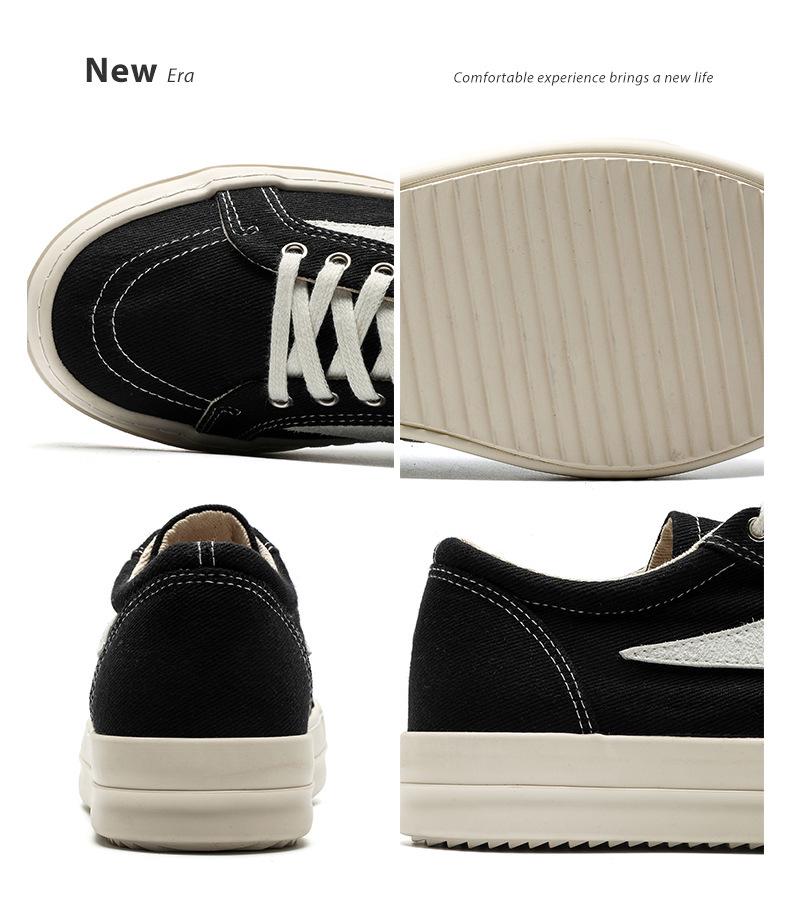 Нишевые мужские парусиновые кроссовки в ретро-стиле - Перевернутый треугольник, на толстой подошве, весенние, увеличивающие рост, универсальная повседневная спортивная обувь