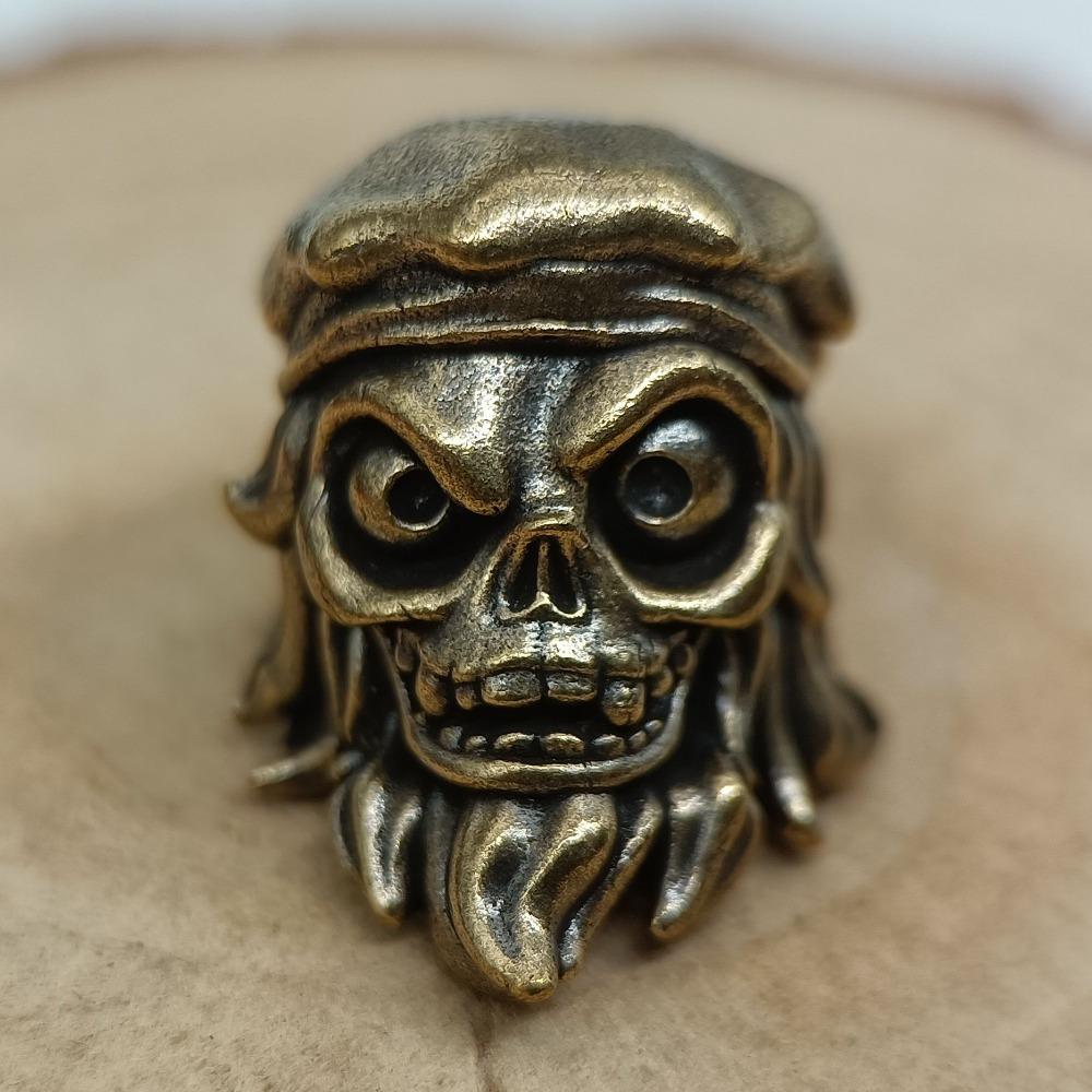 Моряк Голова Черепа Латунные Ножевые Бусины EDC DIY Плетеные Браслеты Темляк Брелок Подвески Аксессуары Инструмент для улицы Подвески Шармы