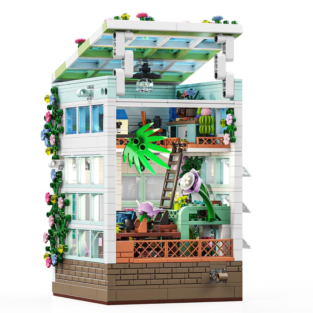 Ovly Garden Cottage Greenhouse Building Block Sunlight Flower House MOC Toy Educational Decorative Ornaments Block Kit Children's Birthdays Gift