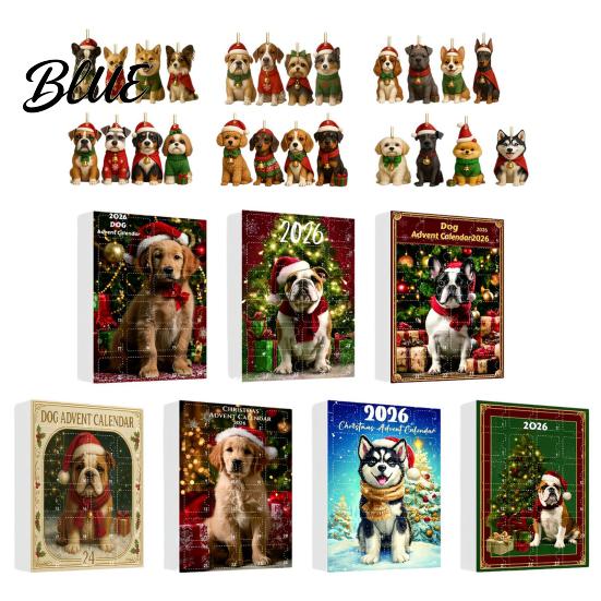 Праздничные ornaments с тематикой домашних животных, Породы Собак, Календарь Адвент, Обратный Отсчет, Подарки, 2D Акрил, 24 Дня, Рождество, Многоразовые, Двусторонние Печатные Шармы