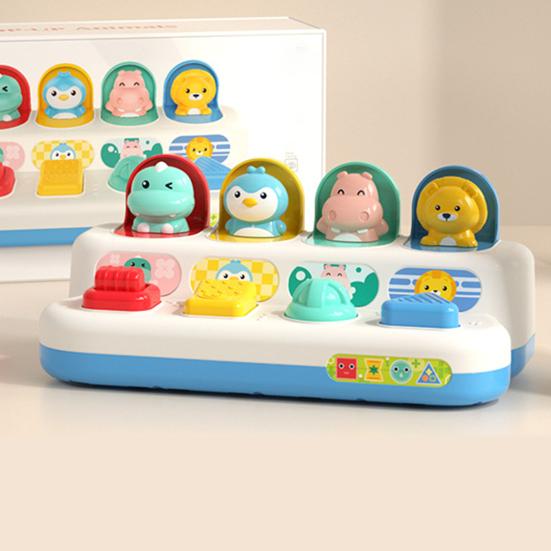 Baby Animal Puzzle Enlightenment Developmental Fun Memory Training Toy Pop-up Switch Box for Early Education