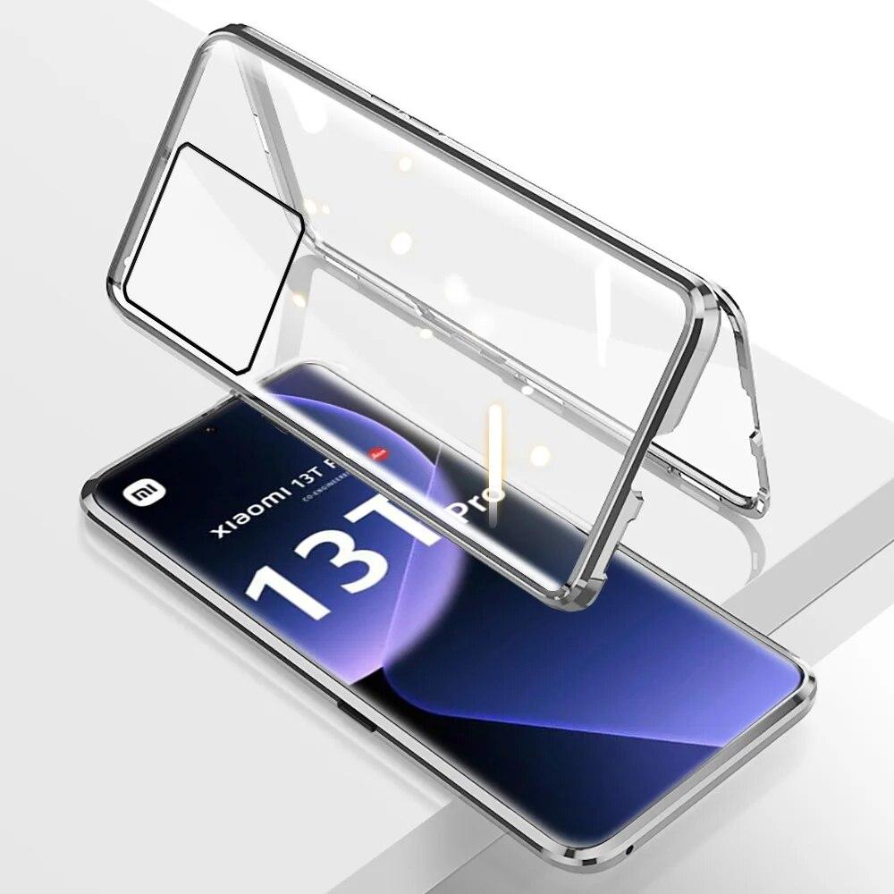 Двусторонний защитный стеклянный чехол с магнитным флипом на 360° для Xiaomi 13T Pro 5G Poco X6 5g Xiaomi Redmi Note13 13Pro 5G противоударный чехол