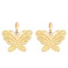 [L3039] - Gold Plated 'Carmen' Gold Earrings (butterflies) - 38x25 Mm