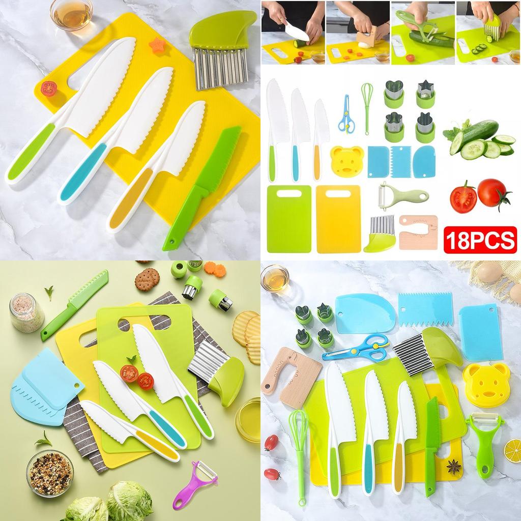 Fun And Educational Kids Plastic Kitchen Knife Set Safe For Cutting Fruits And Veggies