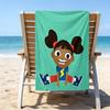 proof beach towel with a Yakka Dee pattern - soft,absorbent,quick-drying,machine washable - perfect for swimming,camping,bathing