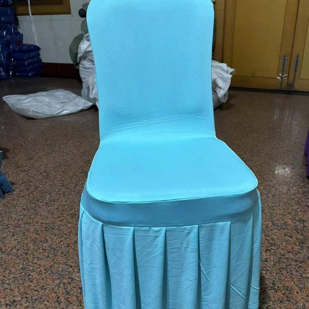 Утолщенная Эластичная Плиссированная Юбка Чехол на Стул для Свадеб и Конференций