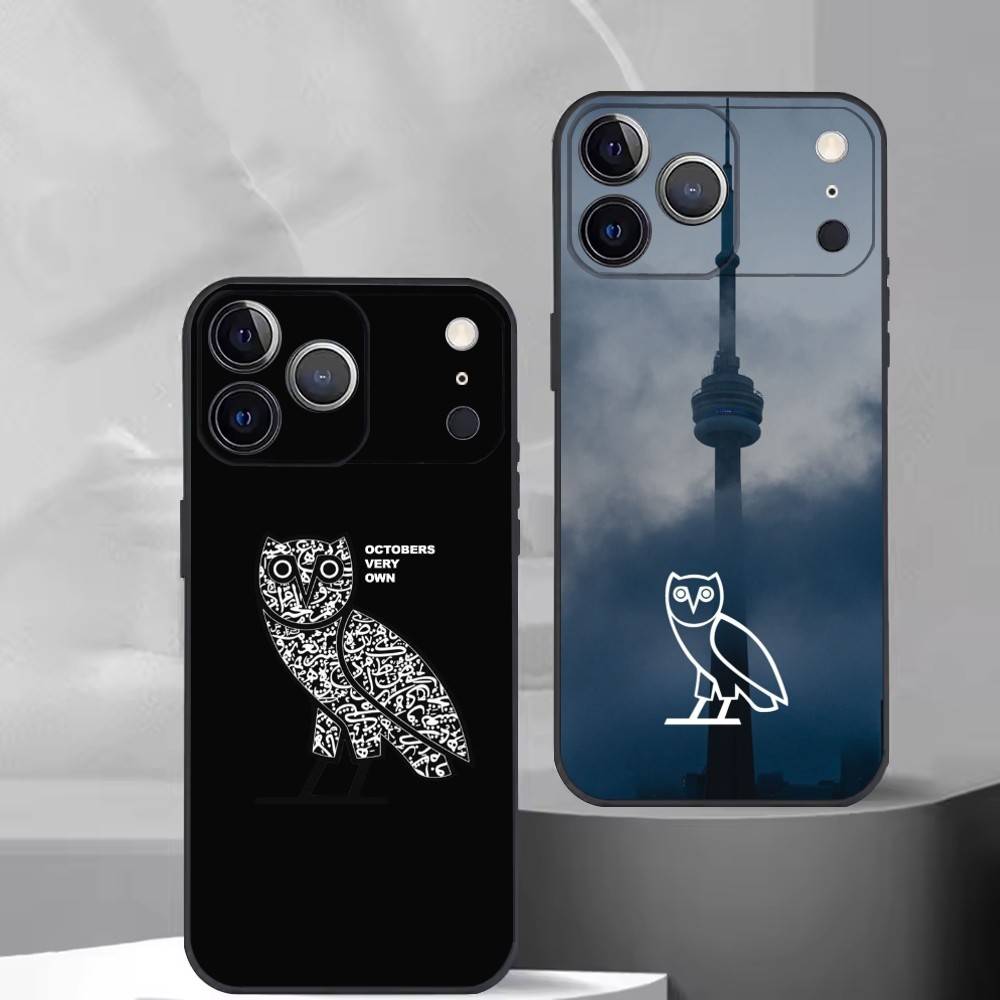 D-Drake OvO O-OWL Чехол для телефона для iPhone 17,16,15,14,13,12,11 Plus,Pro Max,XS,Мягкий силиконовый черный чехол