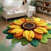 3D Sunflower Floral Plush Rug Non-Slip Backing Easy To Clean Various Sizes Living Room Rug Home Decor