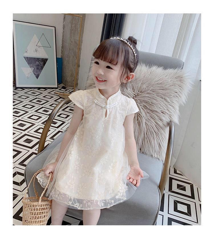 Летнее облегающее платье-ципао для девочек в стиле ретро с юбкой в китайском стиле