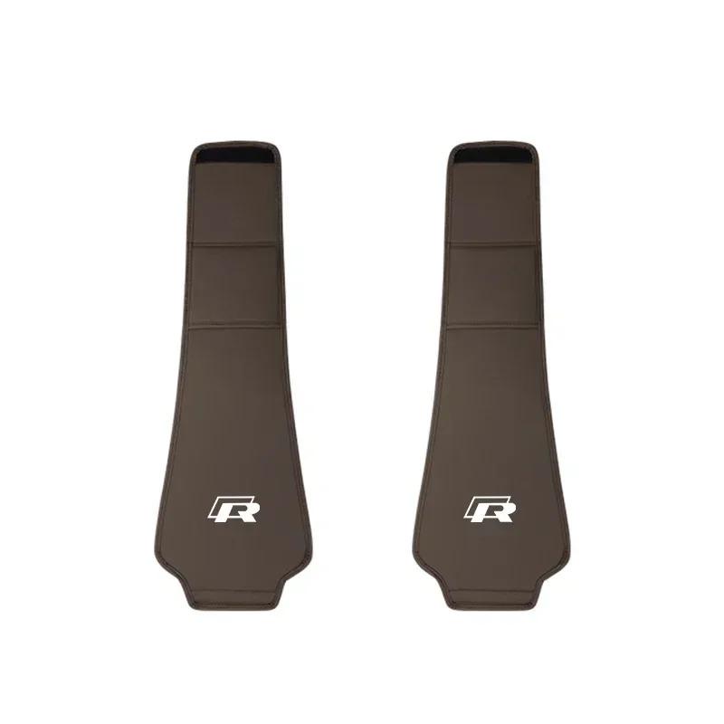 2Pcs Leather Car Seat Headrest Protective Covers Accessories For VW GTI R Line Golf 6 Passat CC Polo Tiguan Arteon Touareg Caddy AS3H