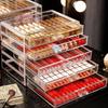 3/5Layer Acrylic Drawer Clear Office Organizer Drawer for Desk, Pencil Holder Large Desk Accessories Display Caddy for Home