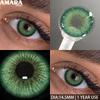 AMARA 1 пара цветных контактных линз годового использования, естественные линзы для карих глаз, серые контактные линзы с синими линзами, зеленые линзы для глаз
