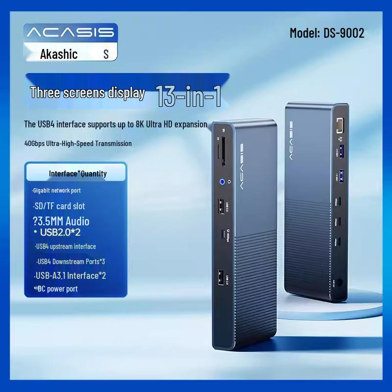 Алюминиевая док-станция Thunderbolt 4: 5-в-1 с быстрой зарядкой PD60W, вывод 8K HD, расширение USB 3.1 для ноутбуков