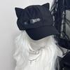 Берет с кошачьими ушками для женщин – Шляпа в стиле Y2K Harajuku Gothic Lolita, Ручная работа, Панк-кепка от солнца для косплея и уличной моды