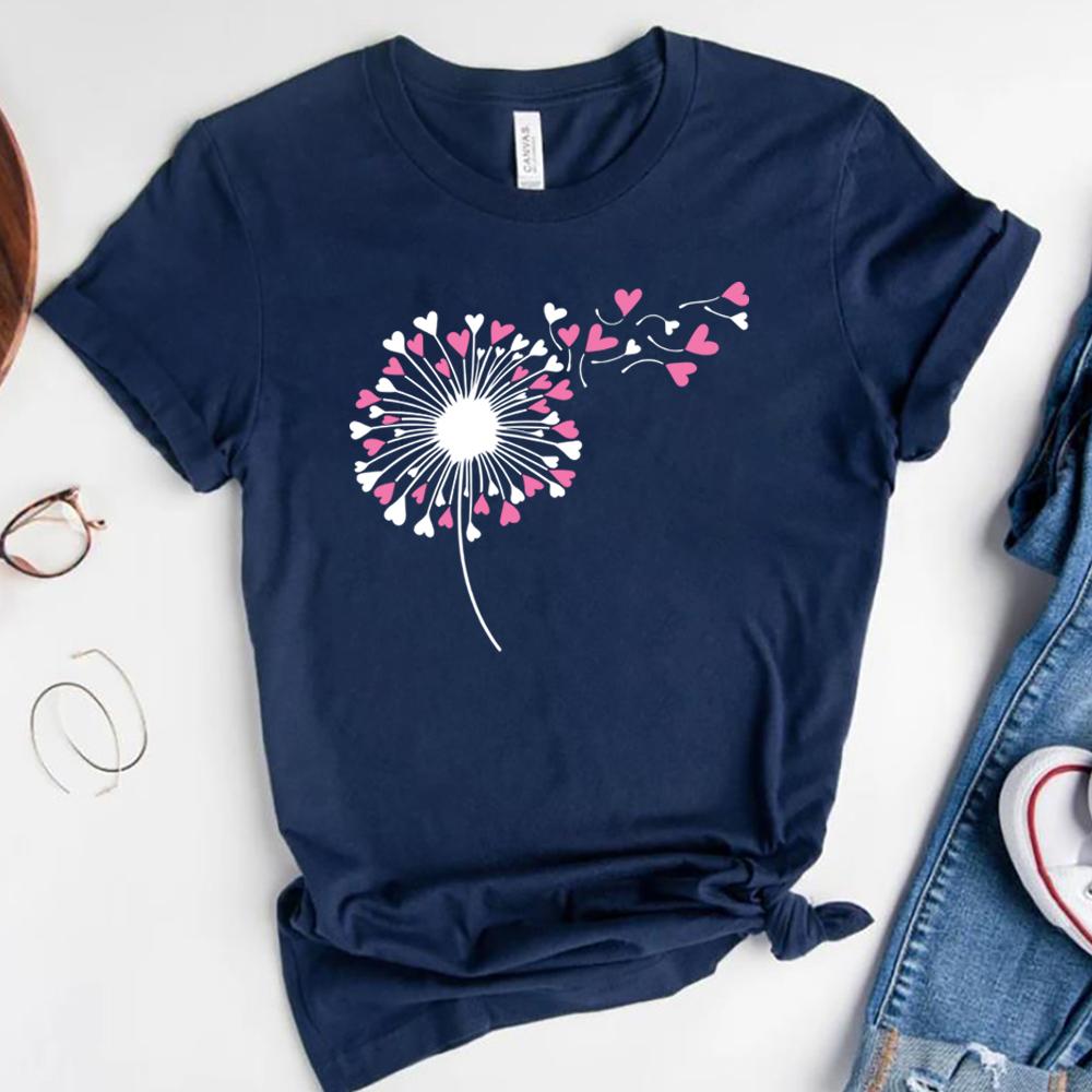 Dandelion Heart Shirt Valentine Tee Wildflower Dandelion TShirt Valentine Flower Shirts Cute Lovers Tshirt Gift for Valentines