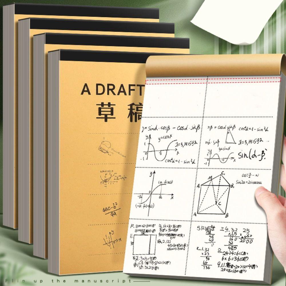 50/100 Sheets Thickened Draft Paper Partition/Blank Rough Book Math Arithmetic Paper Student