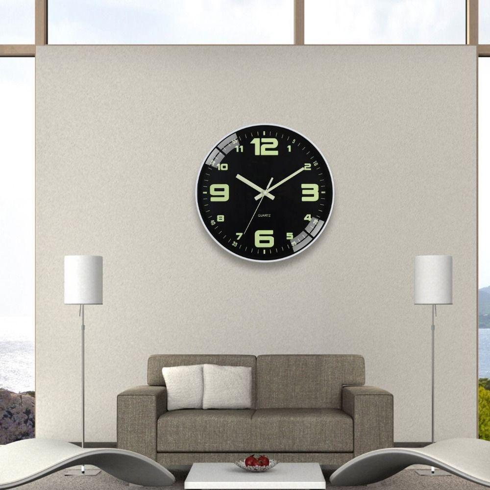 Plastic Luminous Wall Clock Silent Digital Clock Home Decoration Quartz Wall Clock Office