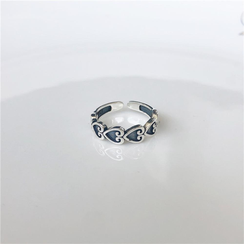 Регулируемое ретро-кольцо в форме сердца с надписью Love Heart Vintage Opening Finger Rings Star Open Design Ring для леди/девушек