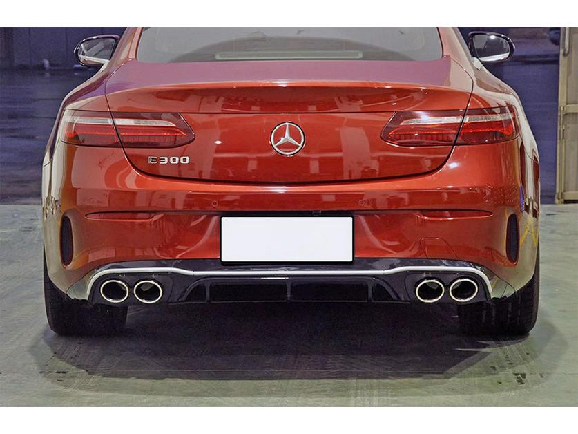 Rear Lip Diffuser with Quad Tailpipes for 16-21 Mercedes-Benz E-Class Coupe AMG E53/E63