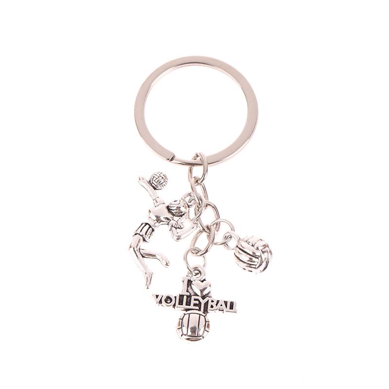 Творческий DIY брелок для ключей с изображением волейболиста, сплав, брелок, подвески, аксессуары, кулон, подарки