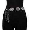 Модный простой полый лист украшенный цепочкой пояс тонкая талия цепочка платье ювелирные изделия