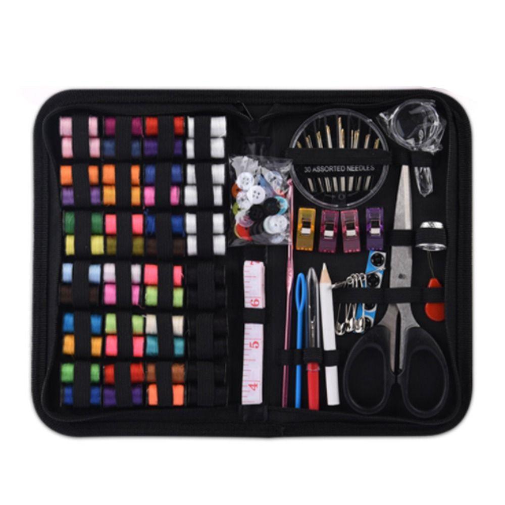 172pcs/set Portable Sewing Kit 48 Coils Needles Thread Box Scissors Sewing Box Set Household