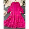 Vintage Court Style Summer New Arrival Embroider Dress