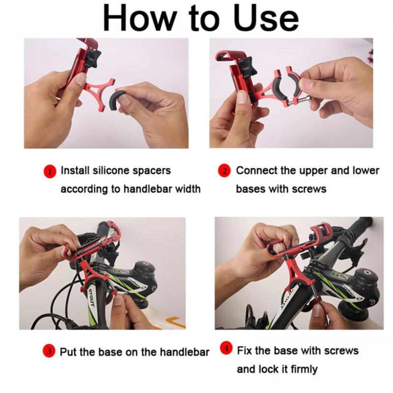 Металлический держатель для телефона для мотоцикла и велосипеда, противоскользящий кронштейн из алюминиевого сплава, GPS-зажим, универсальный вращающийся