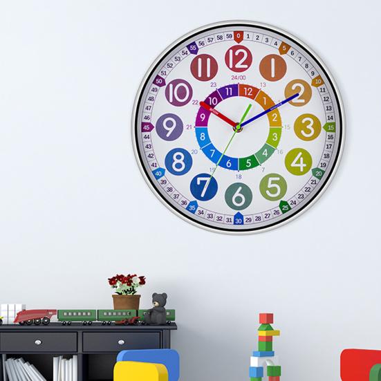 Бесшумные нетикающие настенные часы Научного дизайна Легко читаемые Работающие от батареек Красочные