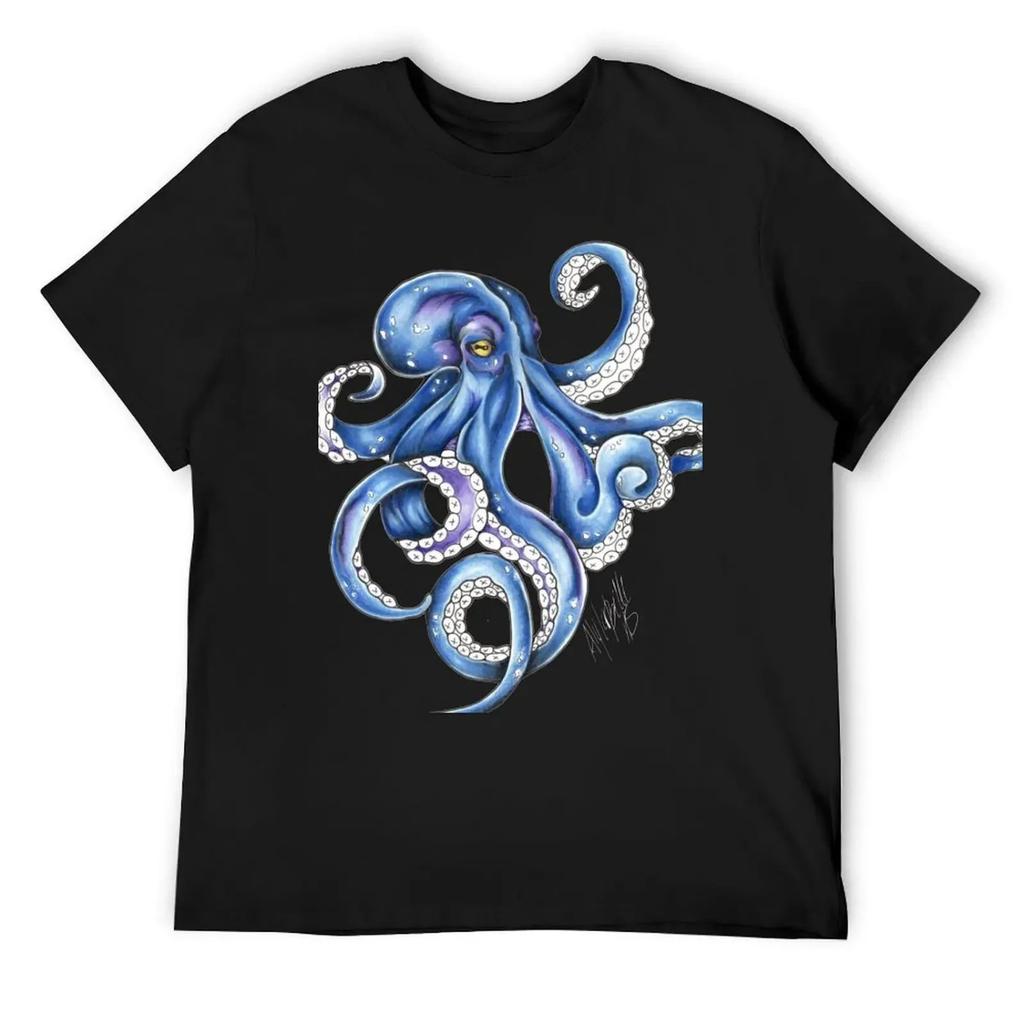 Футболка Kraken хлопковые графические футболки винтажная аниме-футболка больших размеров топы мужская одежда